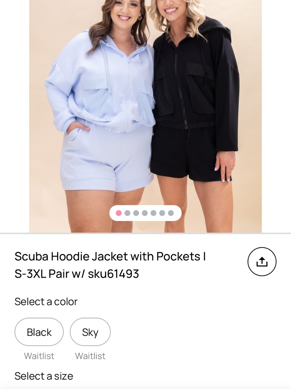 Scuba Hoodie Jacket with Pockets - Sky & Black